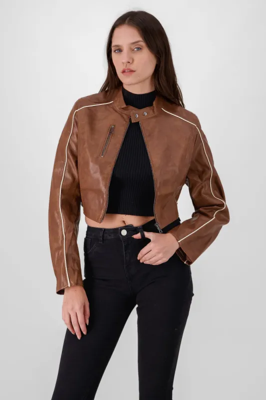 Chamarra biker tipo piel sold by Shasa