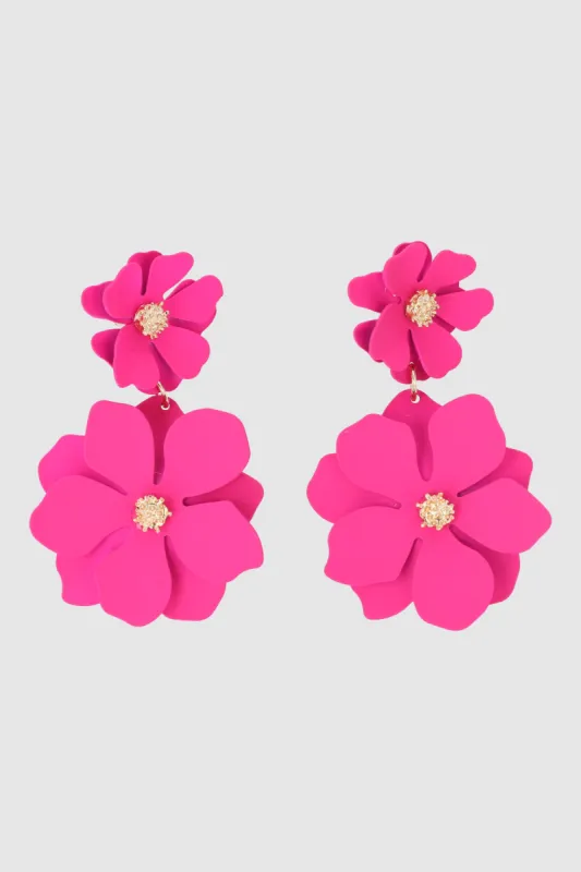 Aretes doble flor color sold by Shasa