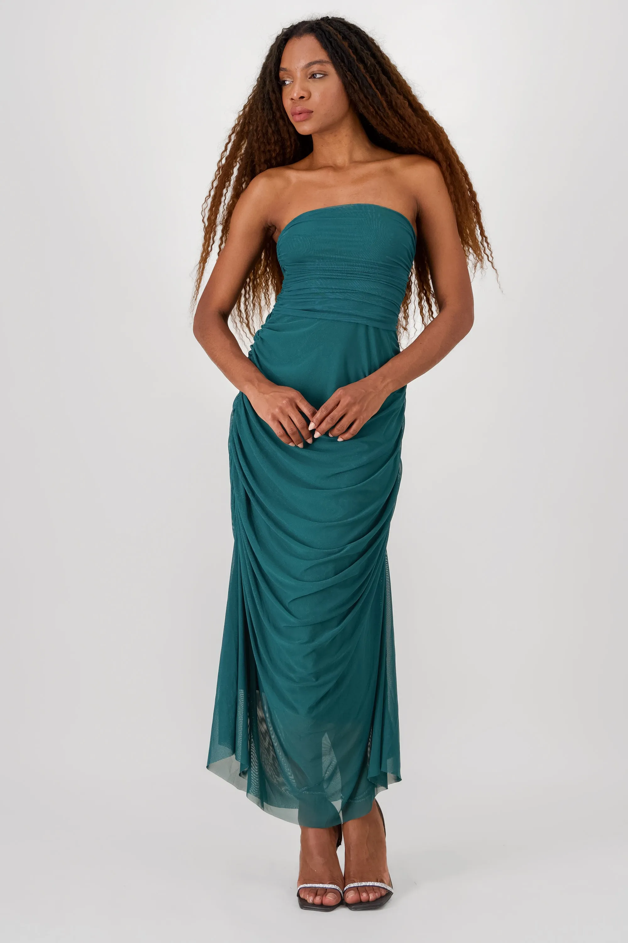 Maxi Vestido Liso Mesh Strapless sold by Shasa