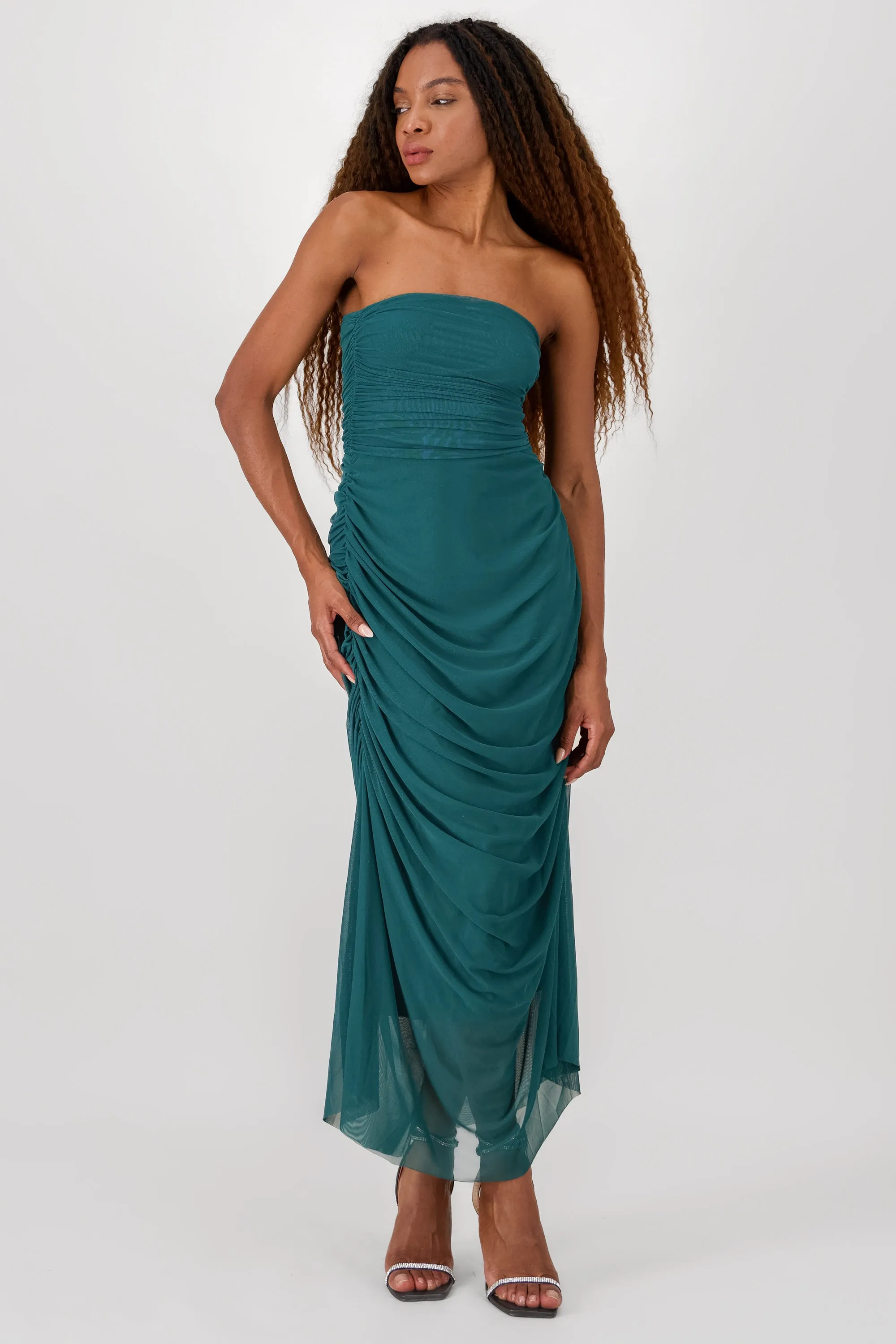 Maxi Vestido Liso Mesh Strapless sold by Shasa product image thumbnail 2