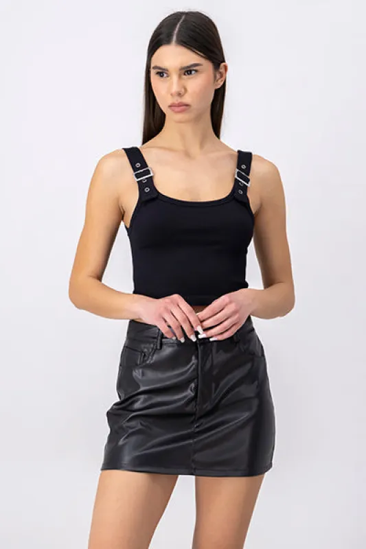 Top acanalado hebillas metálicas sold by Shasa