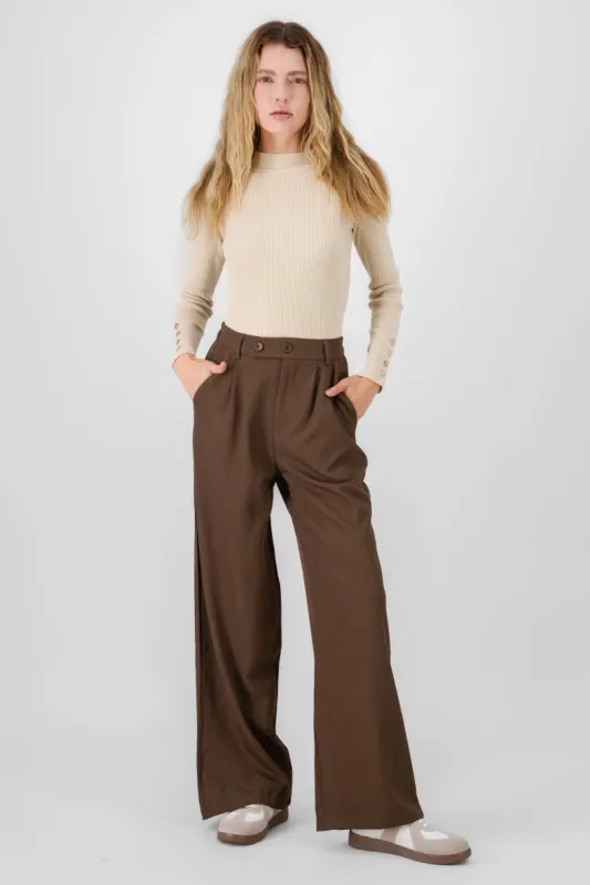 Pantalon amplio detalle doble boton sold by Shasa
