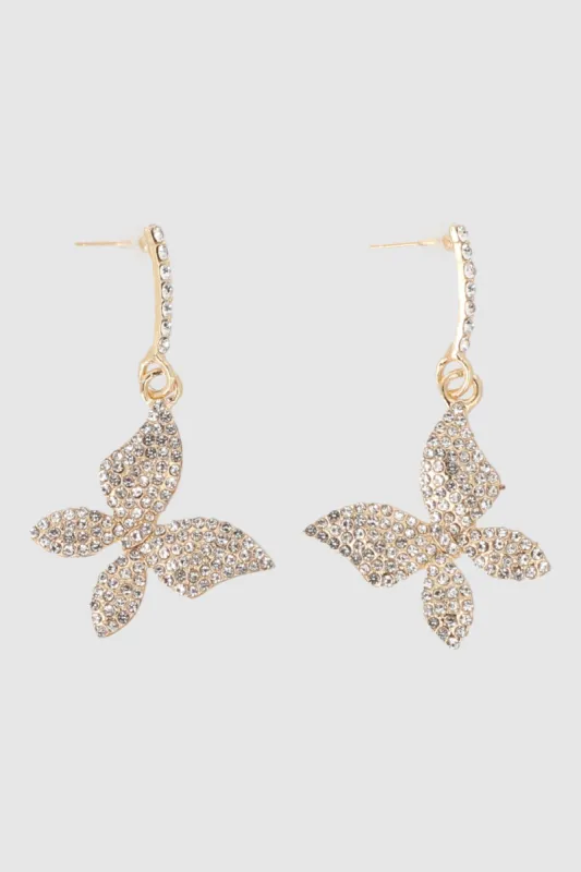 Aretes mariposa colgantes brillos sold by Shasa