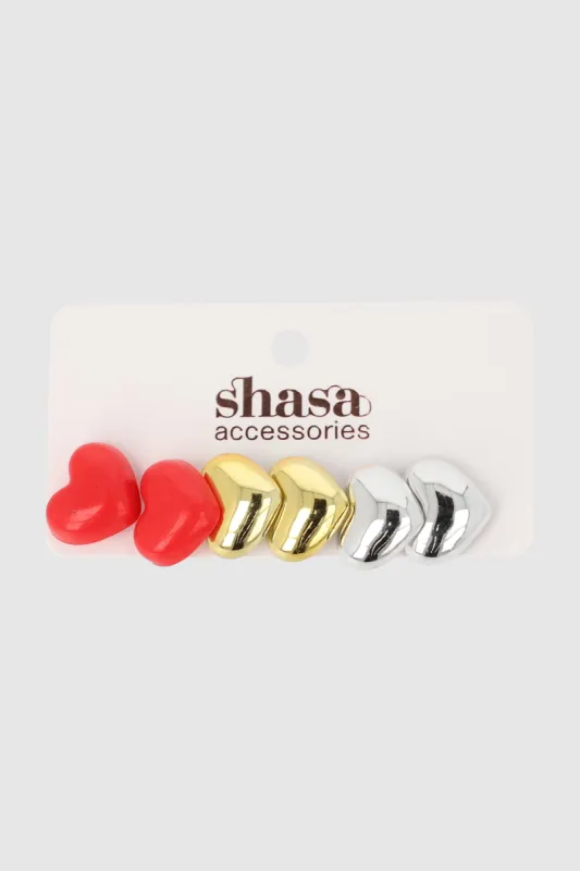 3 PR ARETES CORAZONES sold by Shasa