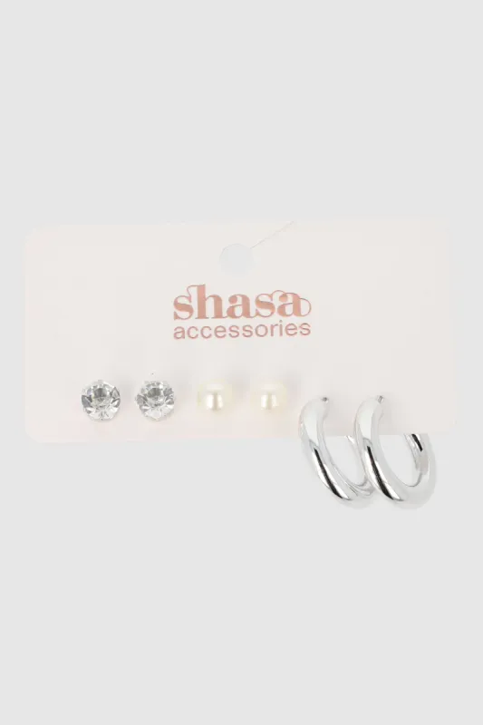 3 pares de aretes con arracadas sold by Shasa