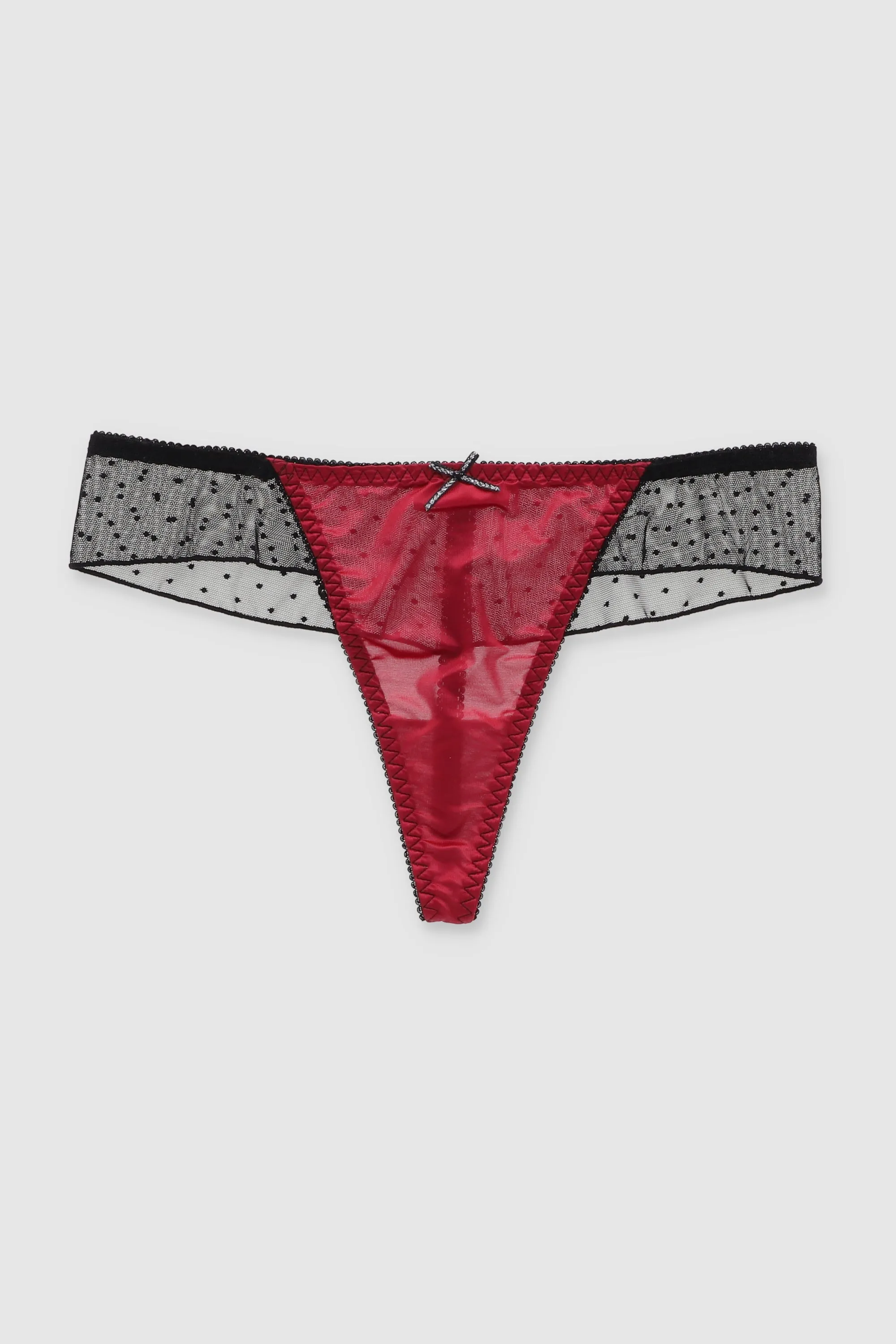 Tanga de satin con bies sold by Shasa