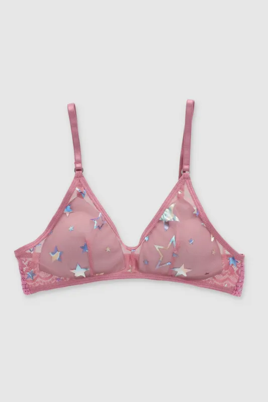 Bralette estrellas con textura metálico sold by Shasa