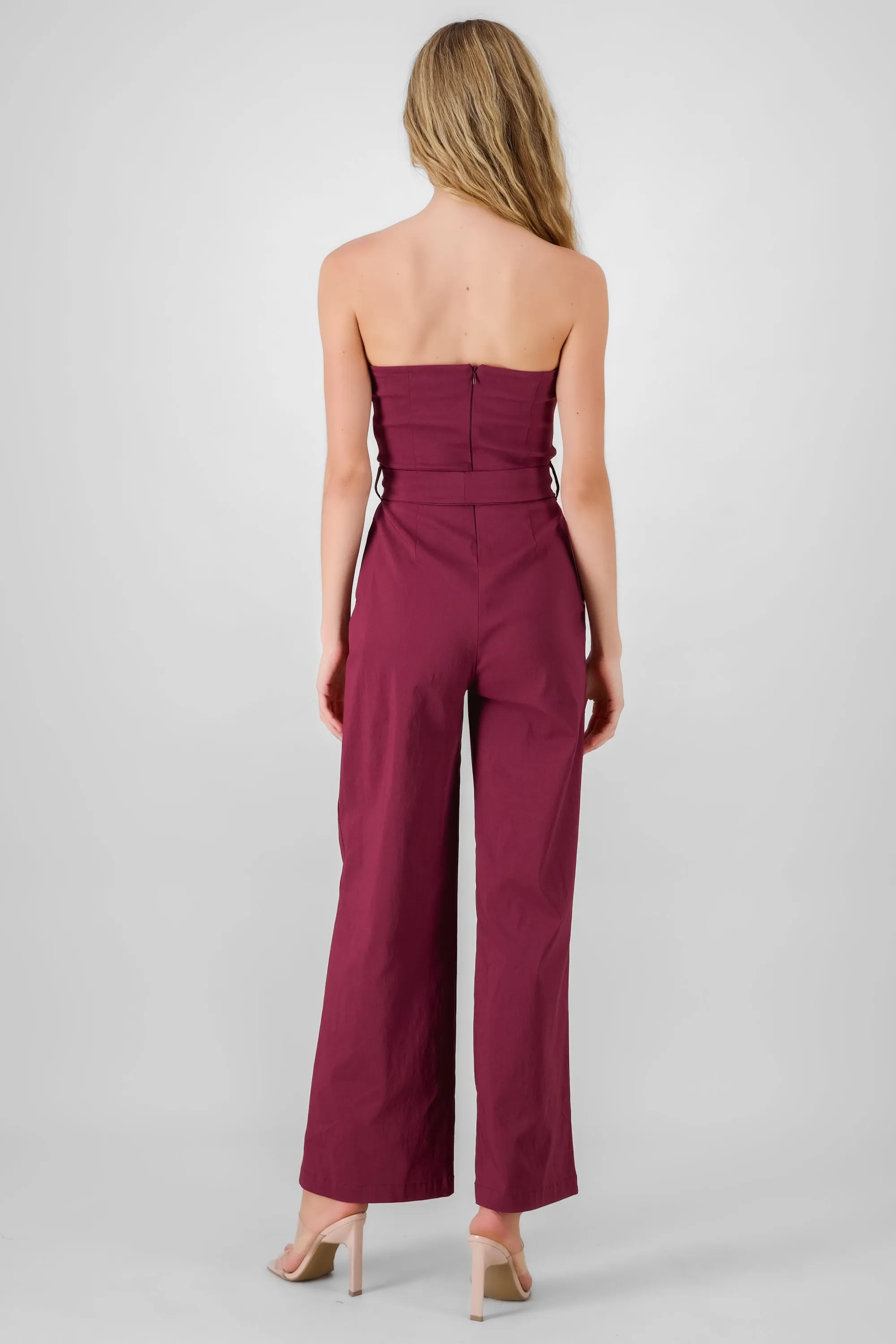 Jumpsuit strapless detalle cinturon sold by Shasa product image thumbnail 4