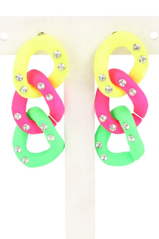 Aretes Eslabones Neon sold by Shasa