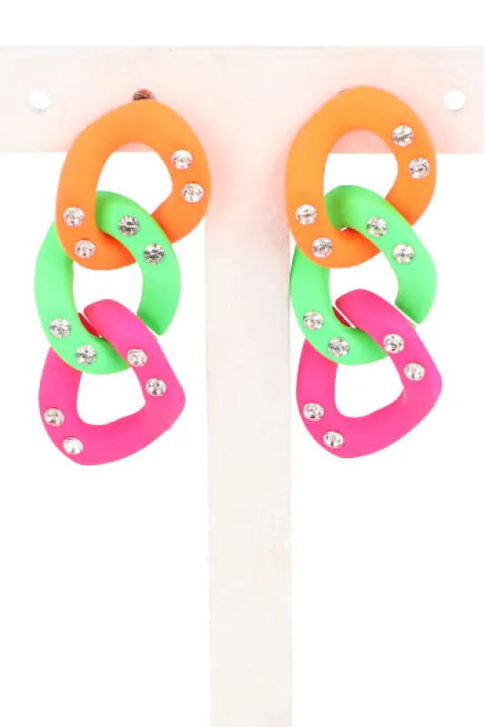 Aretes Eslabones Neon sold by Shasa