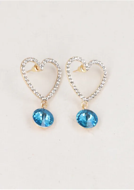 Aretes Corazon Brillos Cristal sold by Shasa
