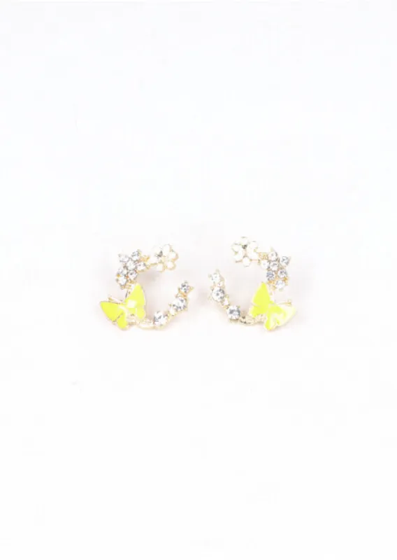 Aretes Circulo Mariposa Color sold by Shasa