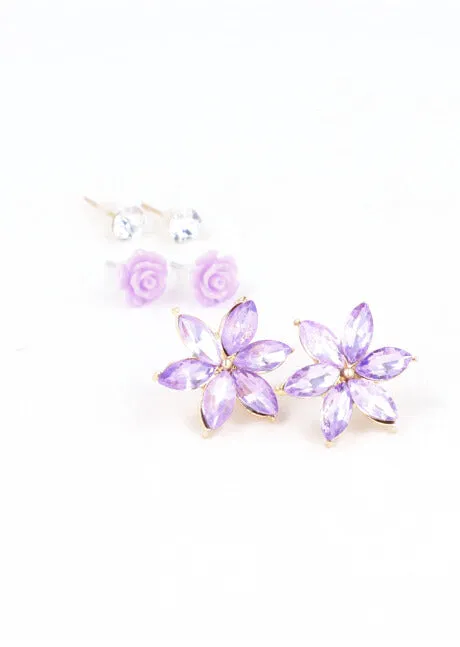 3Pr Aretes Flor Cristal sold by Shasa product image thumbnail 2