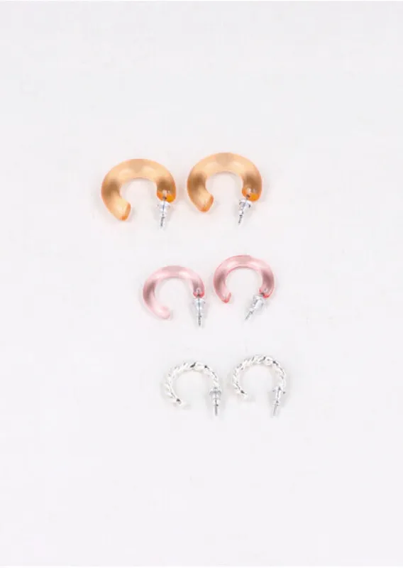 3 Pr Arracadas Transparentes sold by Shasa