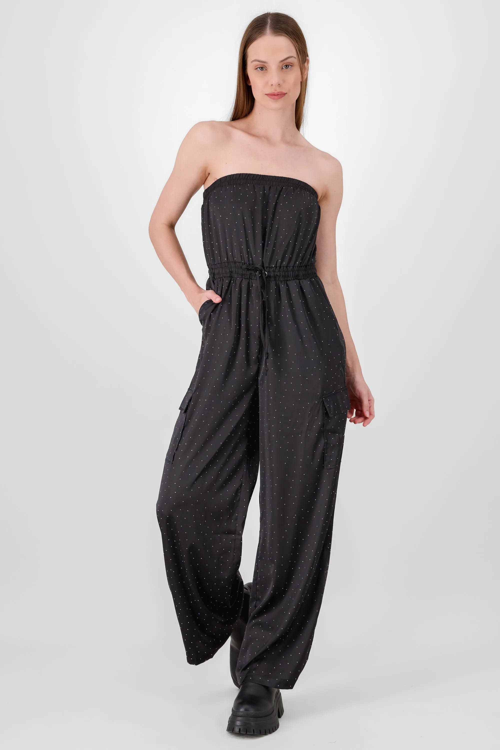 Jumpsuit bandeau aplicaciones brillos sold by Shasa