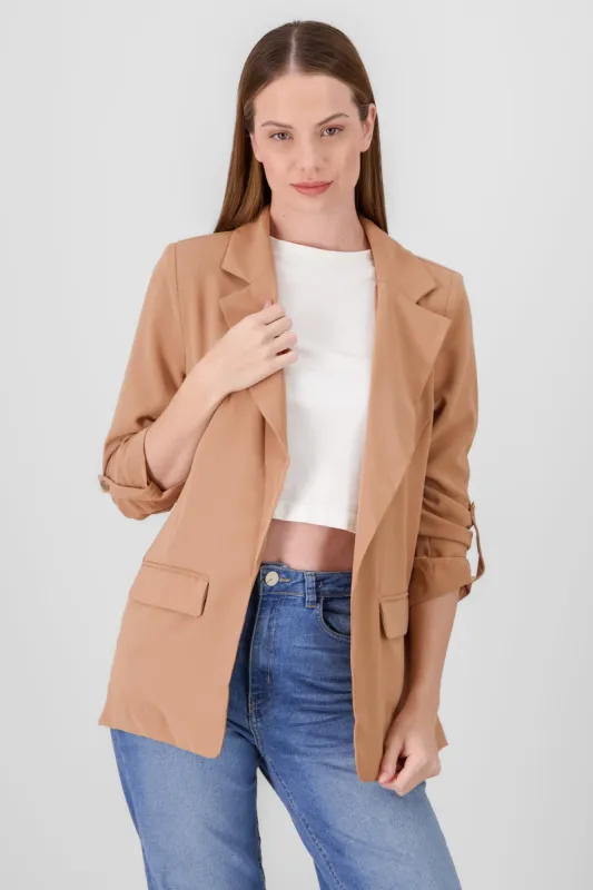 Blazer de manga 3/4 con bolsas liso sold by Shasa