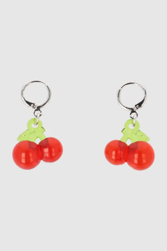 Arracadas cerezas acrilico sold by Shasa