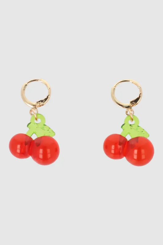 Arracadas cerezas acrilico sold by Shasa