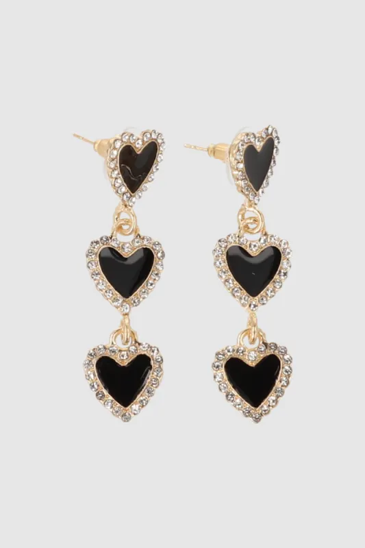 Aretes 3 corazon color sold by Shasa