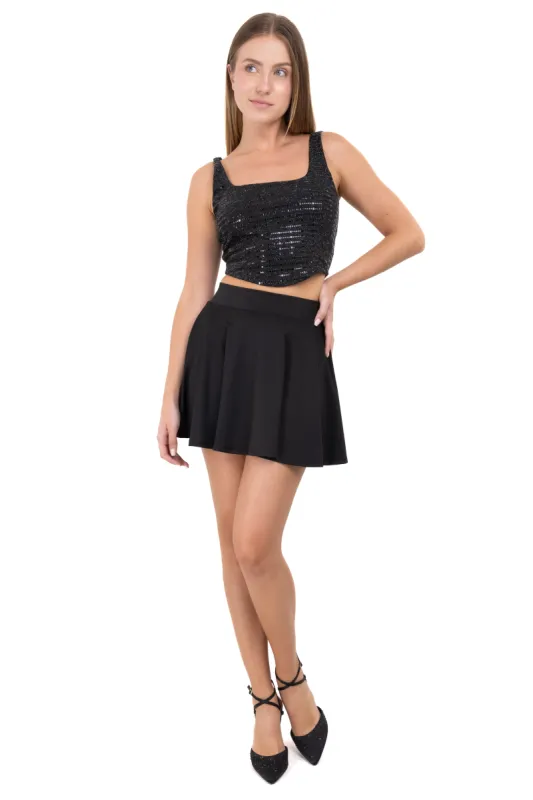 Falda skater satin sold by Shasa
