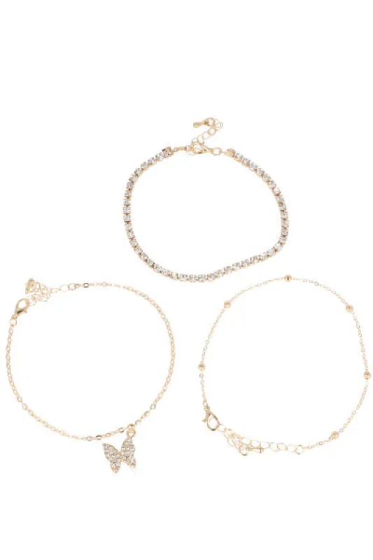 3 P Anklet Mariposa Brillos sold by Shasa
