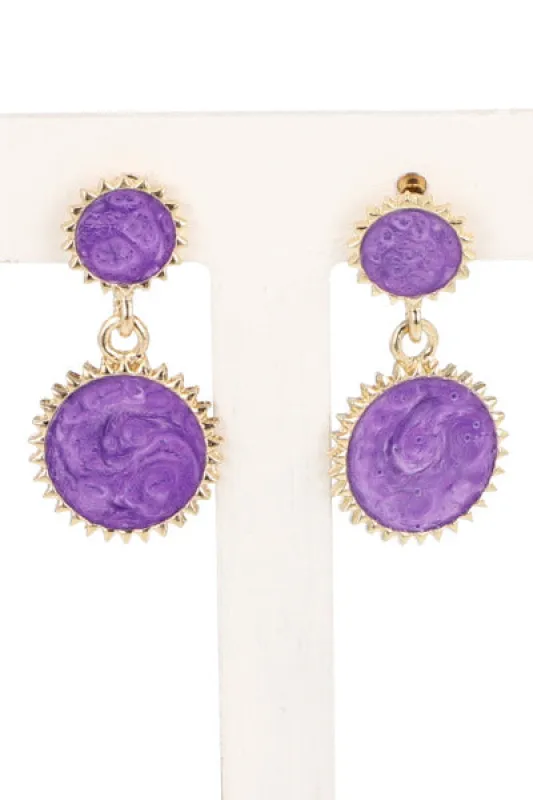 Aretes Doble Circulo Mármol sold by Shasa