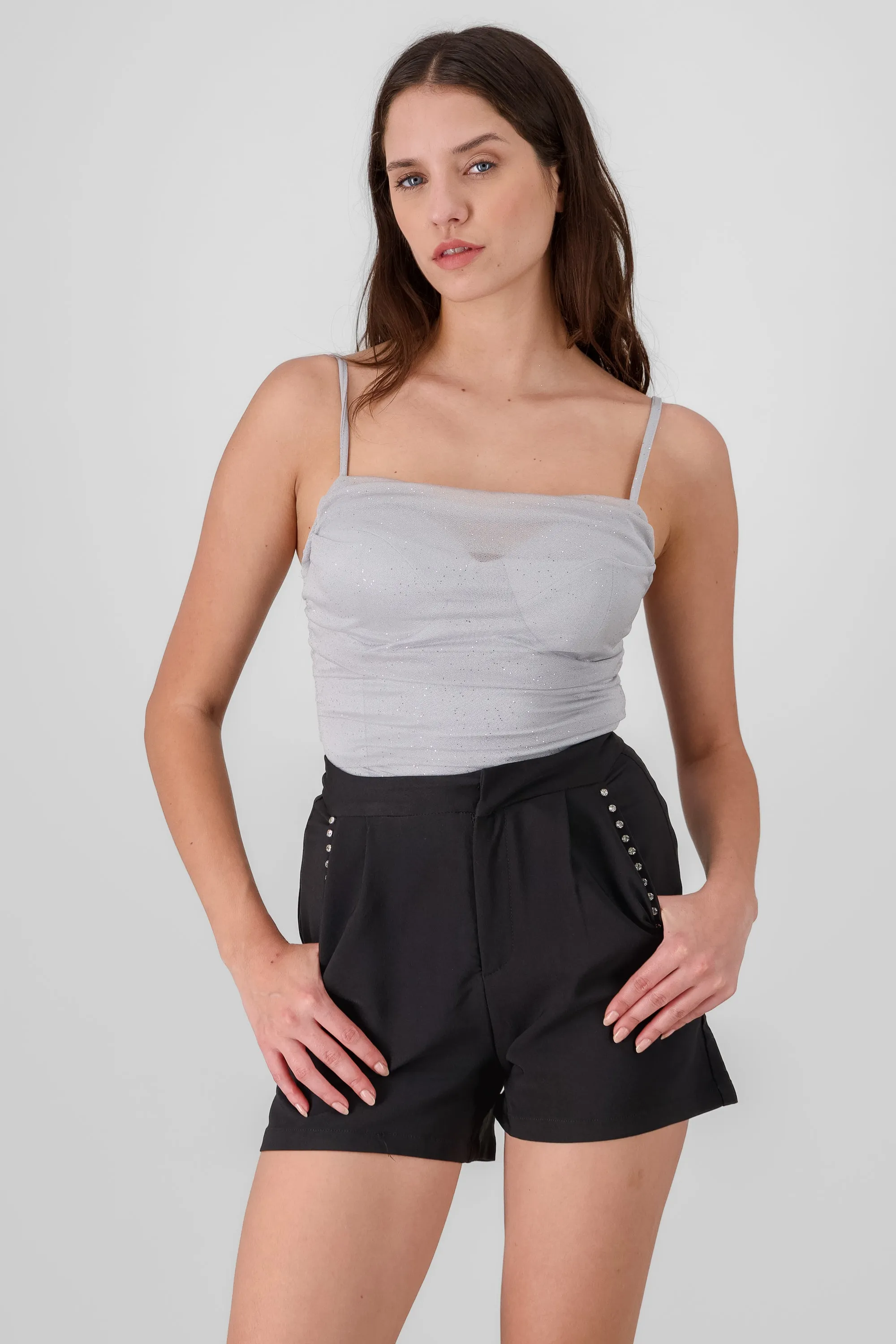 Bodysuit con cuello cascada de brillos sold by Shasa