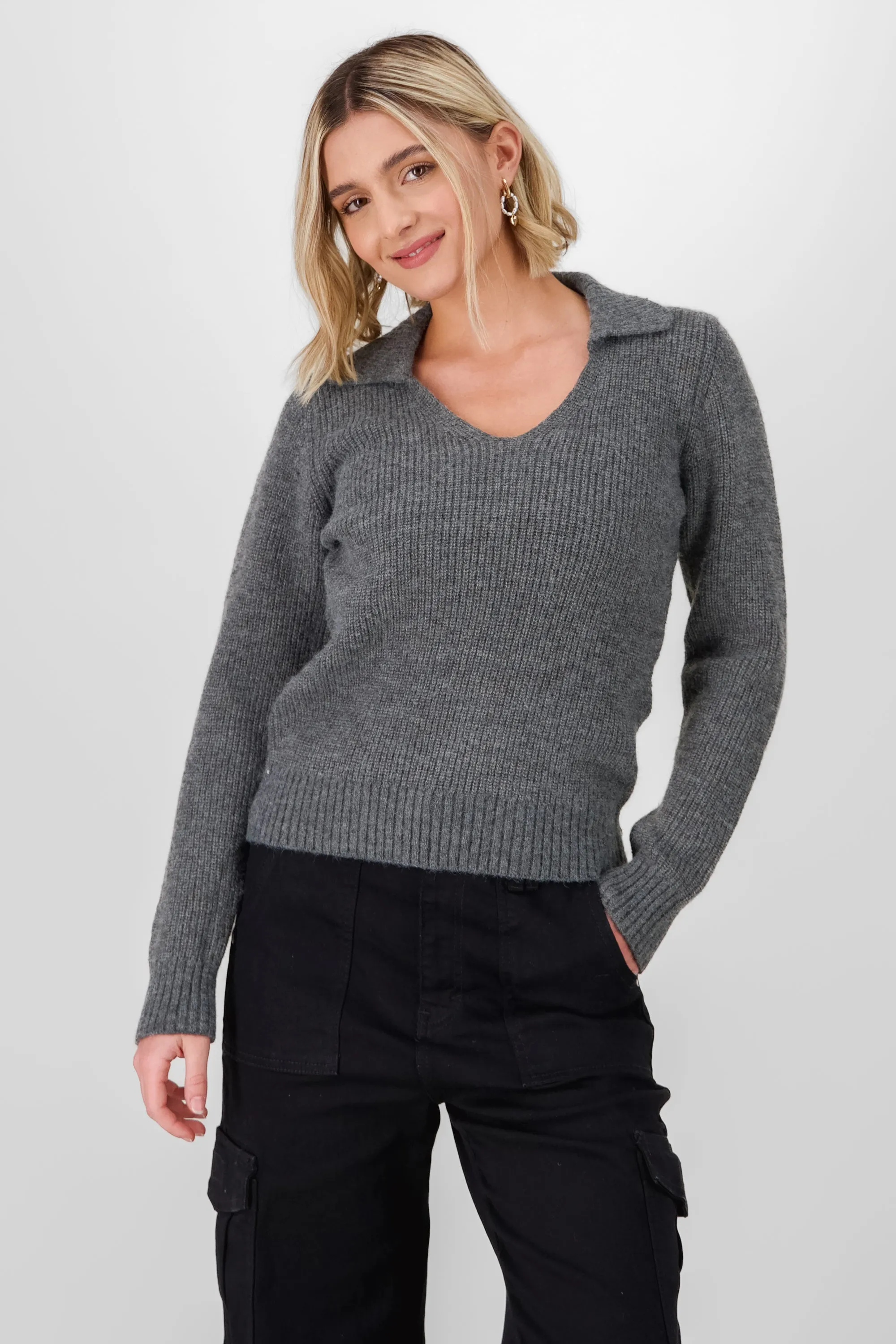 Sueter tejido cuello polo manga larga sold by Shasa product image thumbnail 2