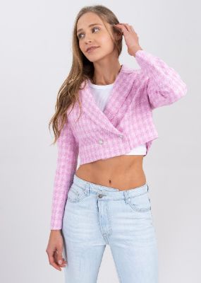 Saco crop tweed cuadros sold by Shasa