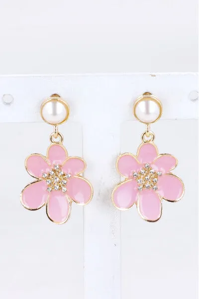 Aretes Perlita Flor Color sold by Shasa