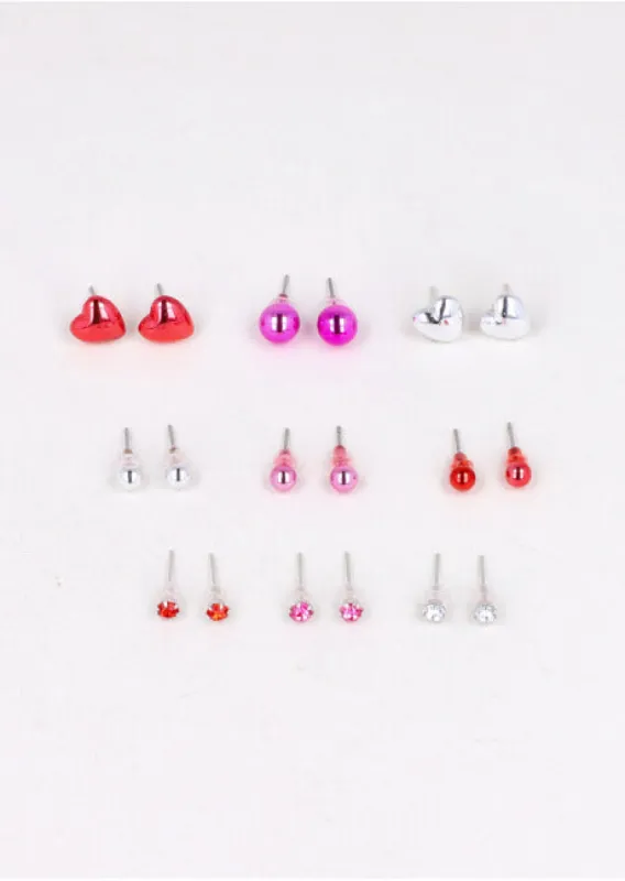 Set 9 Pares Aretes Corazón sold by Shasa