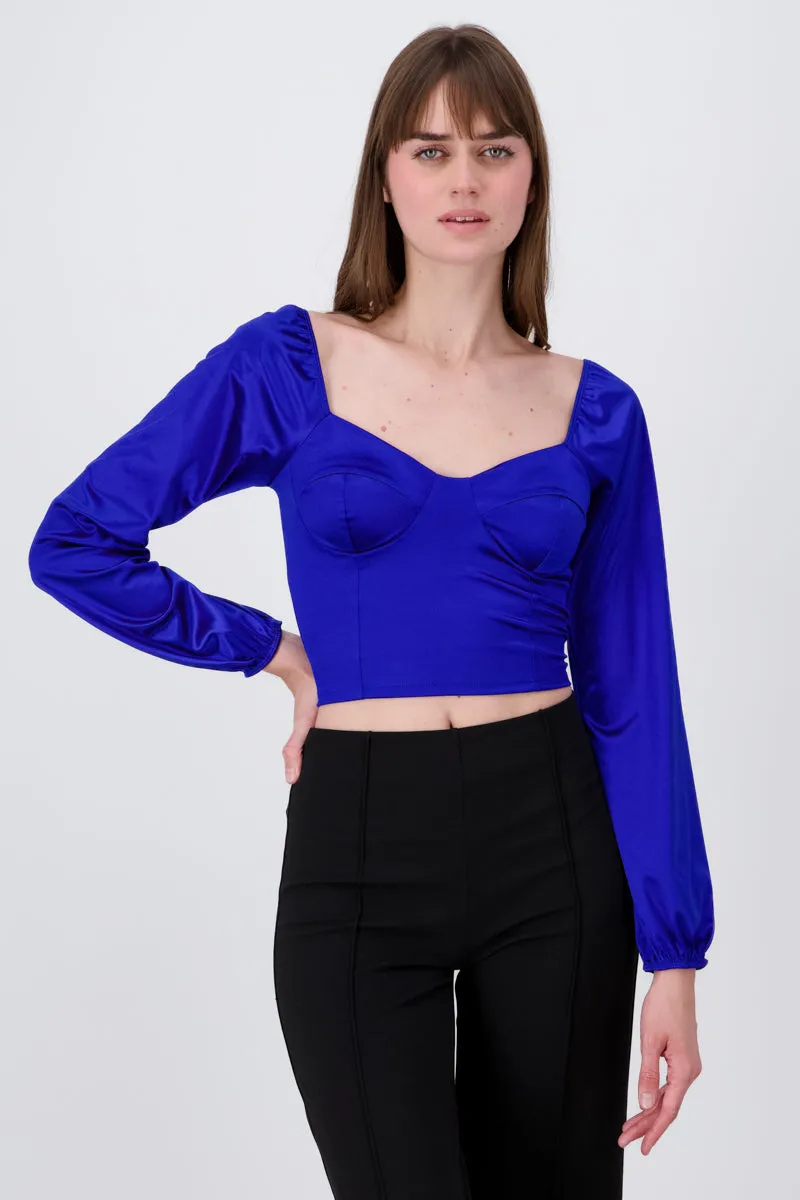 Blusa crop bustier satín sold by Shasa product image thumbnail 2