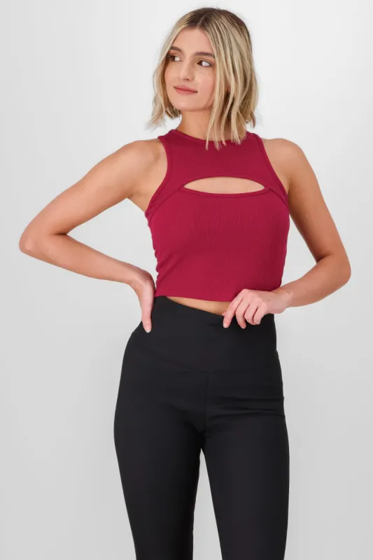 Top sin mangas con cut out liso sold by Shasa