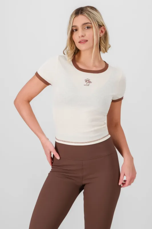 Top rib contraste con bordado sold by Shasa