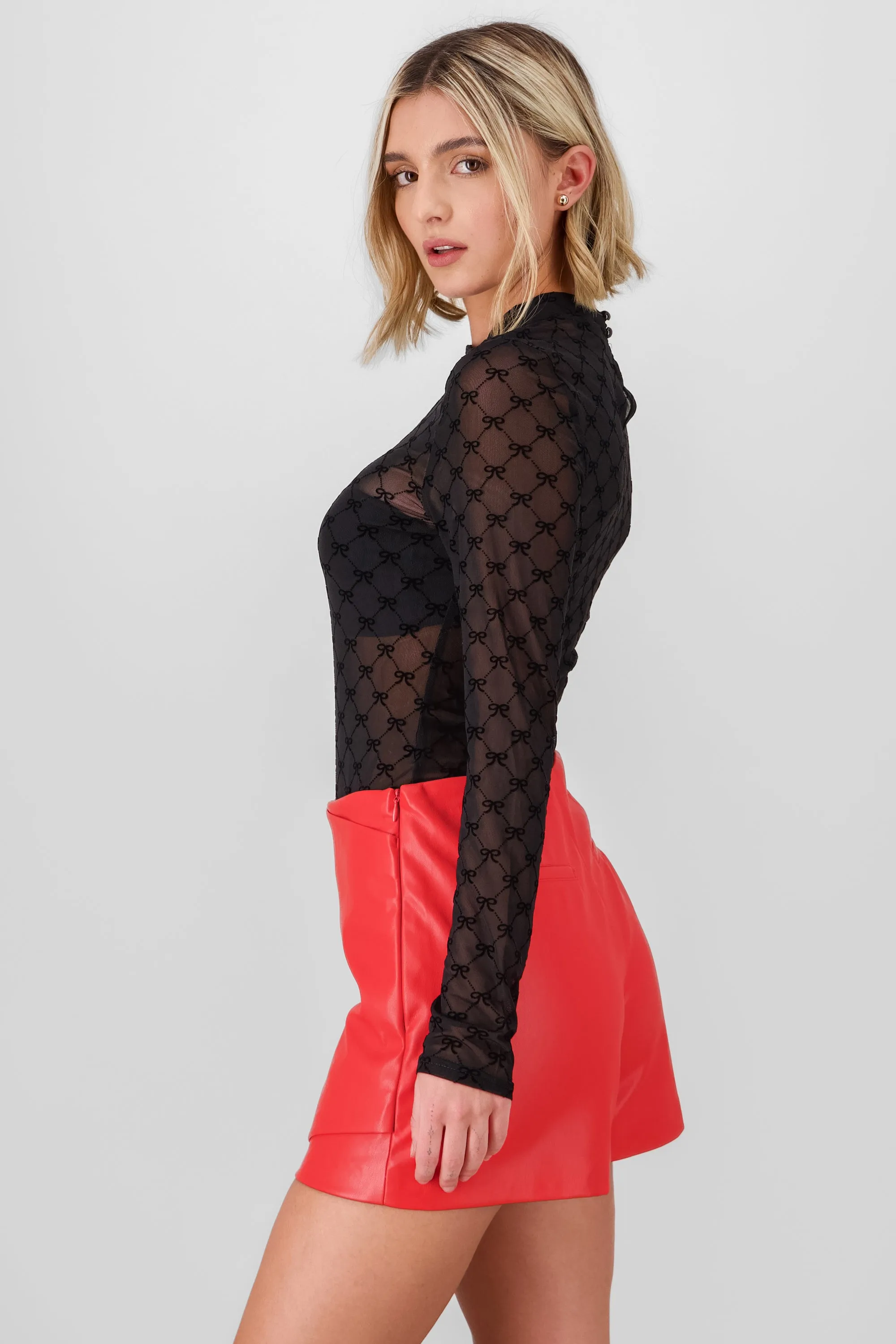 Bodysuit mesh flock estampado moños sold by Shasa product image thumbnail 3