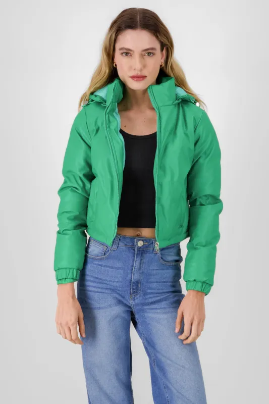 Chamarra pu crop sold by Shasa