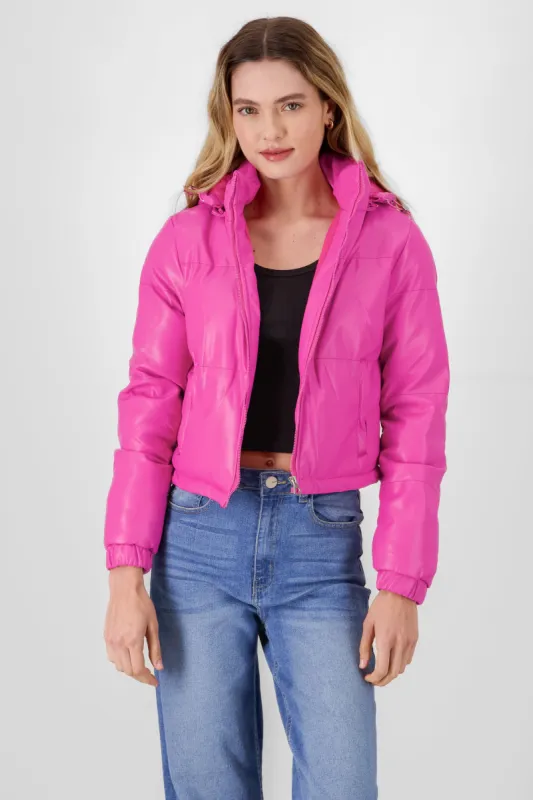 Chamarra pu crop sold by Shasa