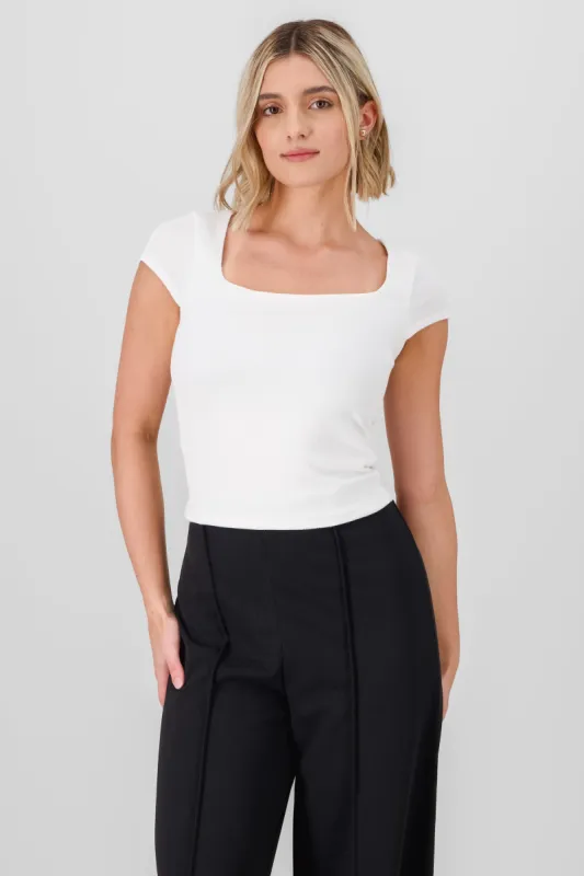 Top manga corta escote cuadrado sold by Shasa