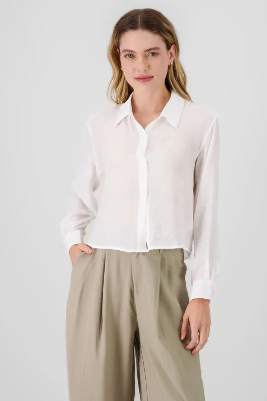 Camisa de manga larga lisa con botones sold by Shasa
