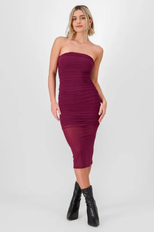 Vestido midi plisado mesh sold by Shasa