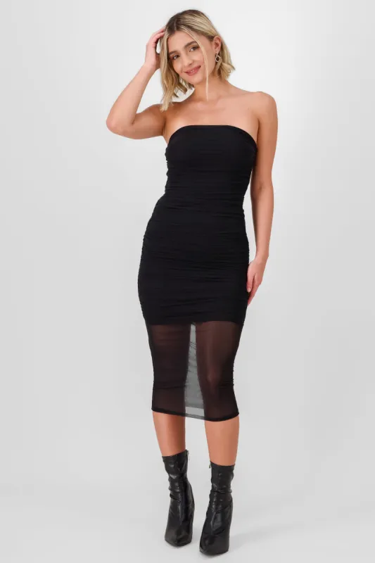 Vestido midi plisado mesh sold by Shasa