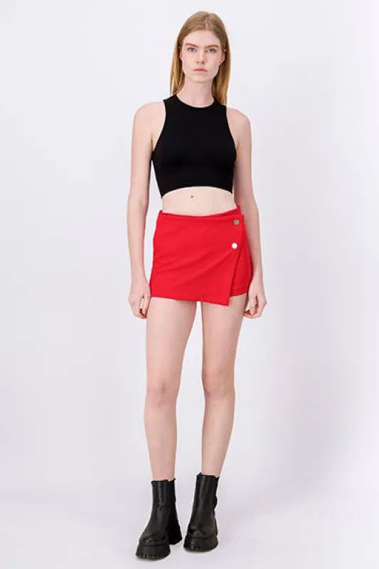 Falda Short Liso Botones sold by Shasa
