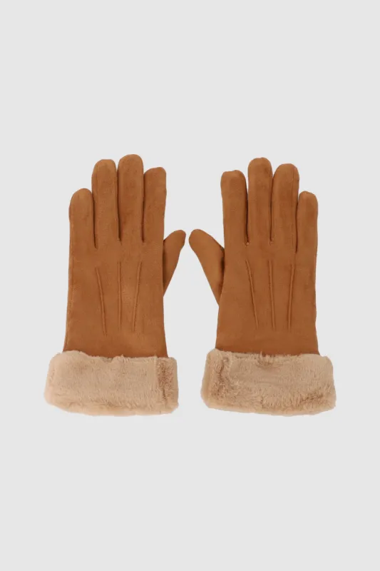 Guantes gamuza pinzas detalle peluche monocolor sold by Shasa