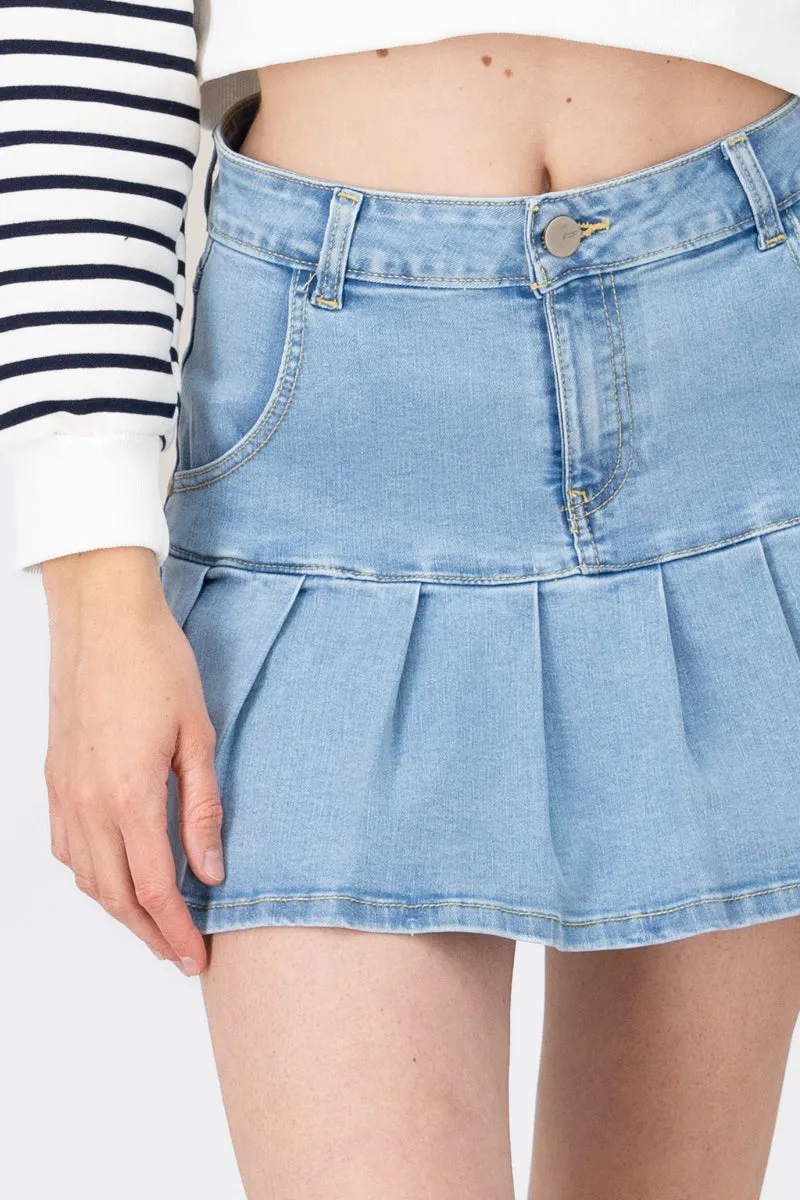 Falda mini tableada denim sold by Shasa product image thumbnail 5