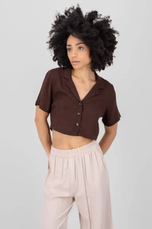 Camisa crop lisa sold by Shasa