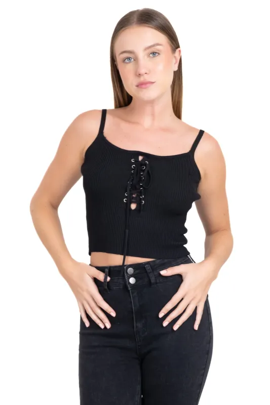 Top tirantes escote lace up sold by Shasa