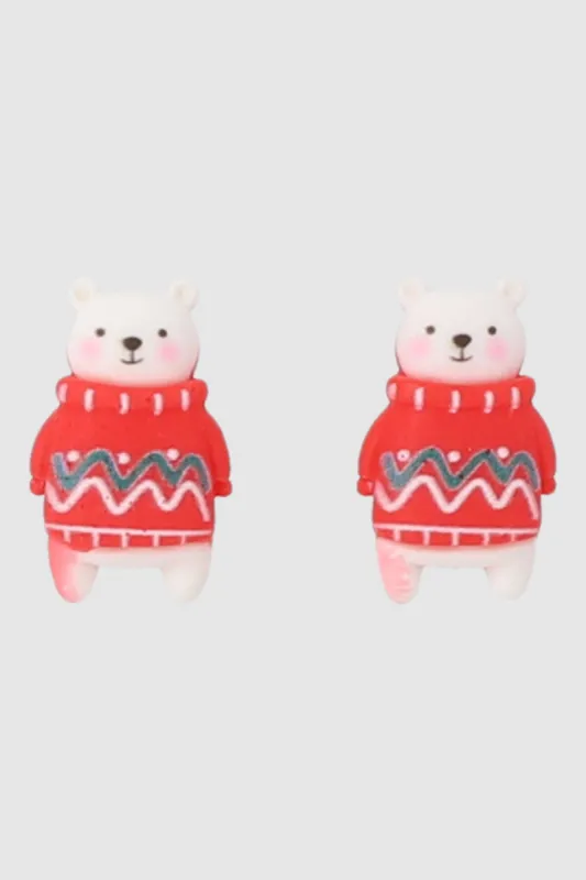 Aretes osito navideño sold by Shasa