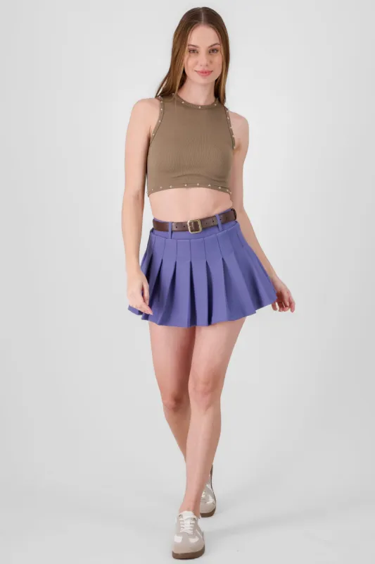 Falda tableada con cinturon sold by Shasa