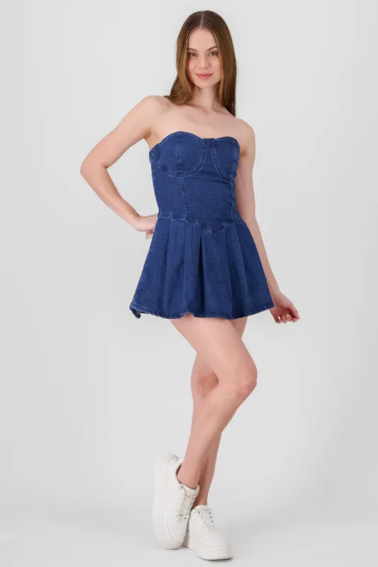 Vestido mini tableado con copas sold by Shasa