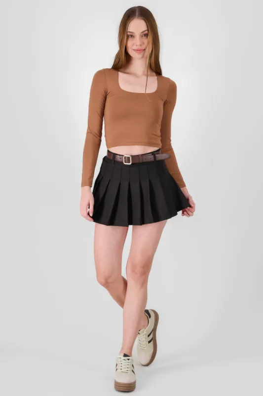Falda tableada con cinturon sold by Shasa